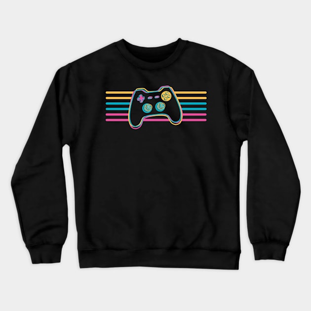 Neon Video Player Crewneck Sweatshirt by Imaginariux